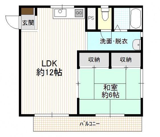 コーポ宮本(1LDK/3階)の間取り写真