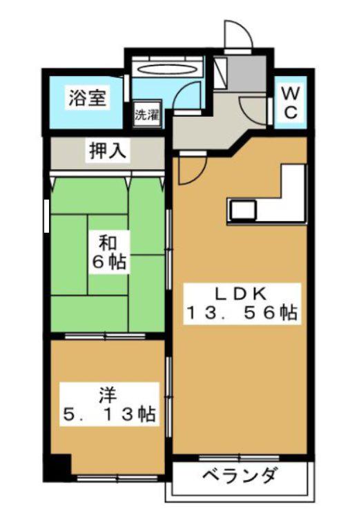 カーサグラン御池(2LDK/7階)の間取り写真