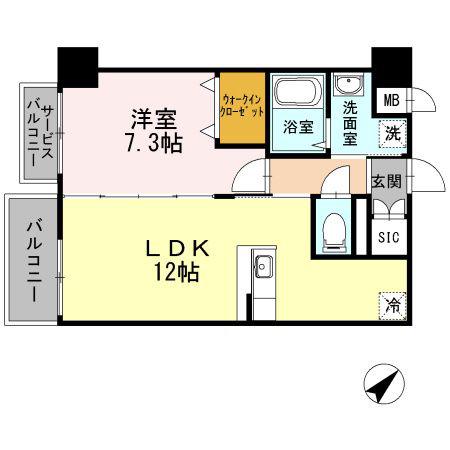 セリーン志村(1LDK/2階)の間取り写真
