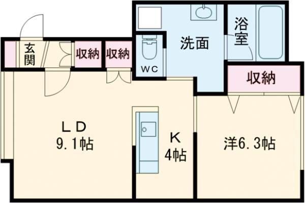 ALTO28(1LDK/1階)の間取り写真