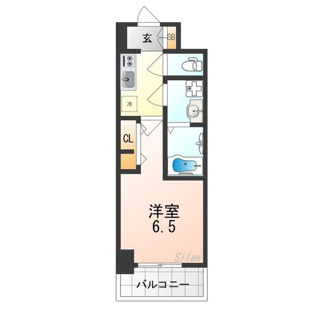 S-RESIDENCE堺BLAZE(1K/8階)の間取り写真