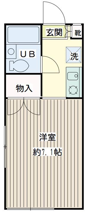 カルム鶴ヶ峰(ワンルーム/2階)の間取り写真