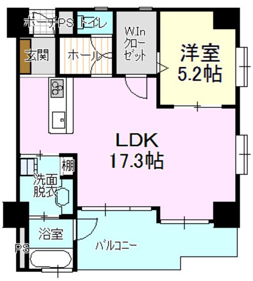 コンフォートヒルズ岐山(1LDK/3階)の間取り写真