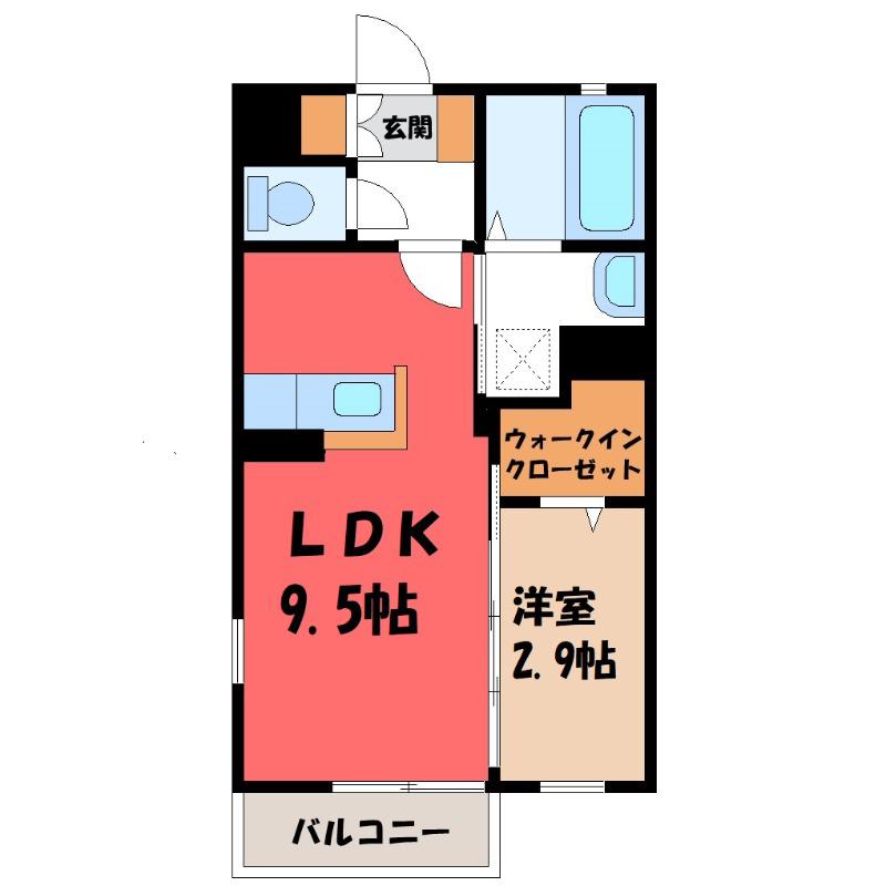サンモールH(1LDK/1階)の間取り写真