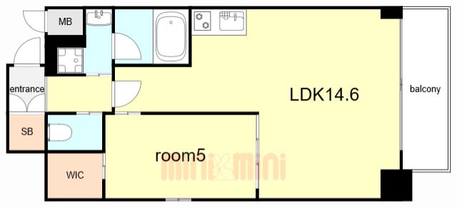 プレジオ神戸長田(1LDK/8階)の間取り写真