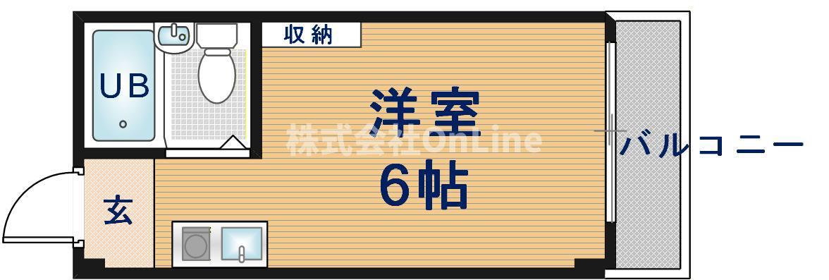 カーサコモダ(ワンルーム/3階)の間取り写真