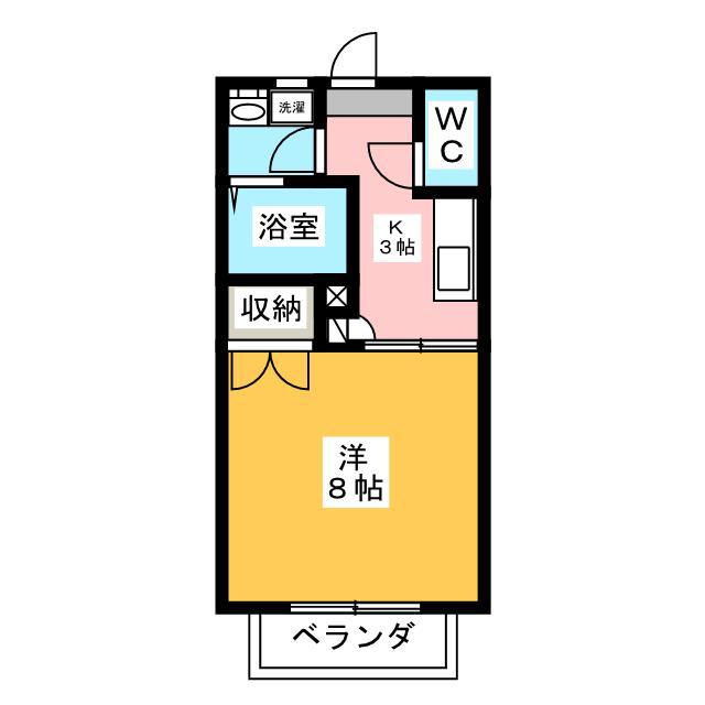 フレグランスマルベリィ(1K/1階)の間取り写真