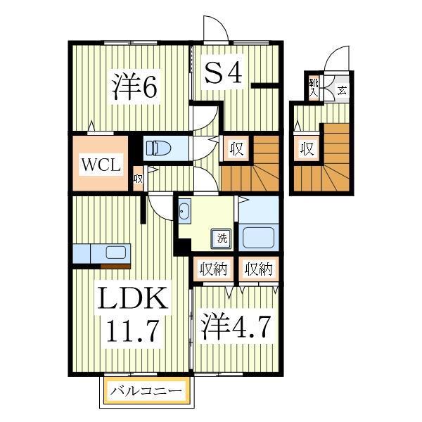 シエルツリー III(2SLDK/2階)の間取り写真