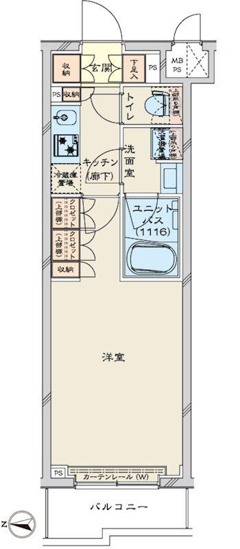 ルーブル川崎鷺沼(1K/3階)の間取り写真