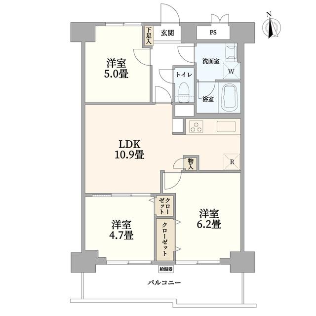 フドウ東陽町ハイツ(3LDK/8階)の間取り写真