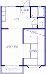 コーポラス第一(2DK/1階)の間取り写真