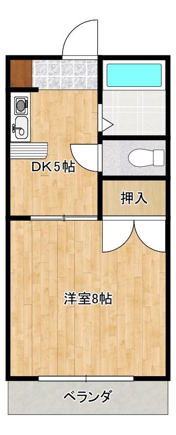 GRANDE(1DK/1階)の間取り写真