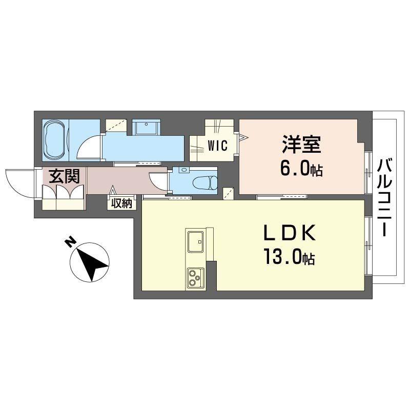 クレスト ヒルズ(1LDK/1階)の間取り写真