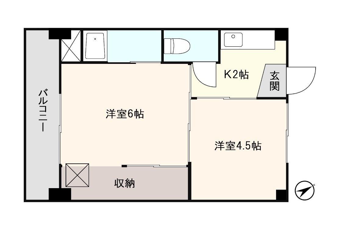 アシスト上越マンションI(2K/2階)の間取り写真