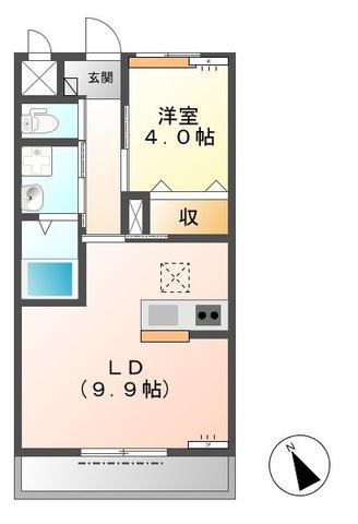 エンプレスI(1LDK/1階)の間取り写真