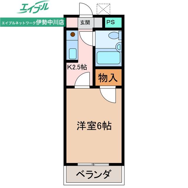 コーポワールドA(1K/2階)の間取り写真