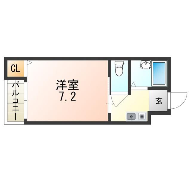ミドウスジ堺I(1K/1階)の間取り写真