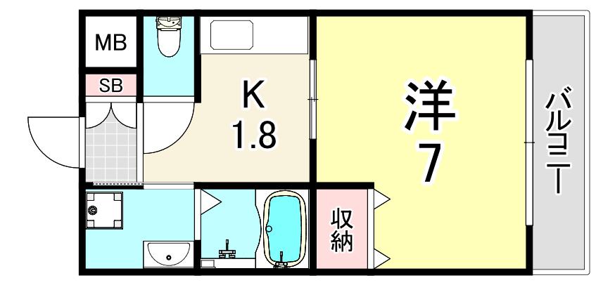 リープラス立花(1K/3階)の間取り写真