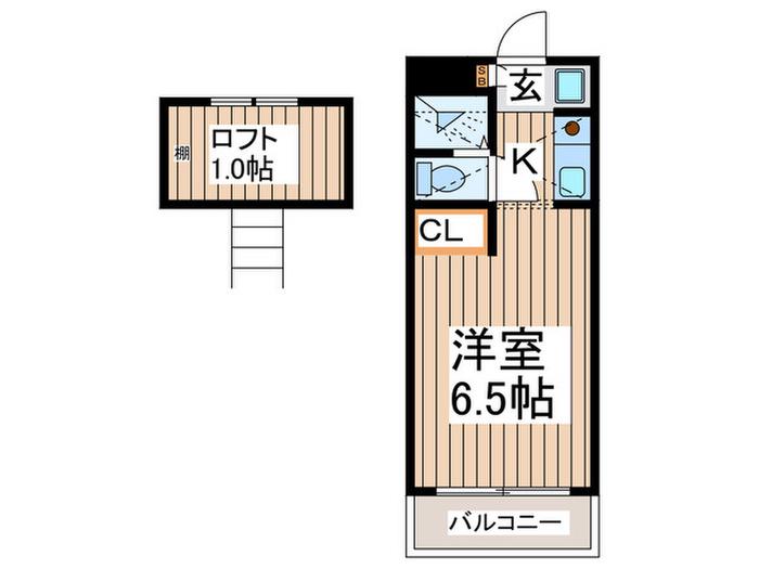 ベルメゾン中山(1K/3階)の間取り写真