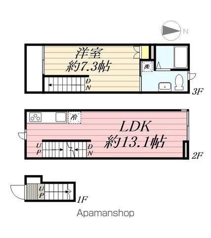 熊野前BASE(1LDK/2階)の間取り写真
