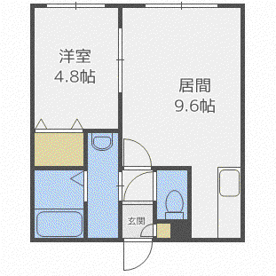 グランドヒルズ(1LDK/2階)の間取り写真