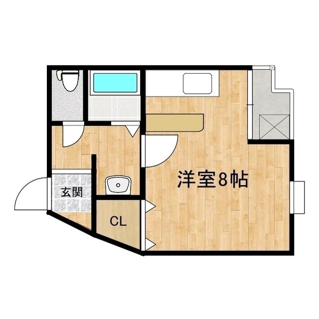 川口ビル(ワンルーム/2階)の間取り写真