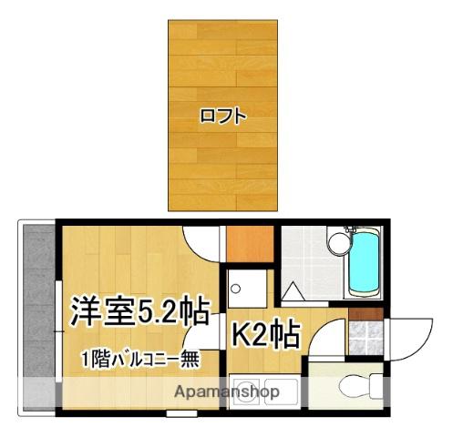 パレス朝気(1K/1階)の間取り写真