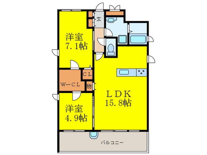 パラ・クリアンサ(2LDK/3階)の間取り写真