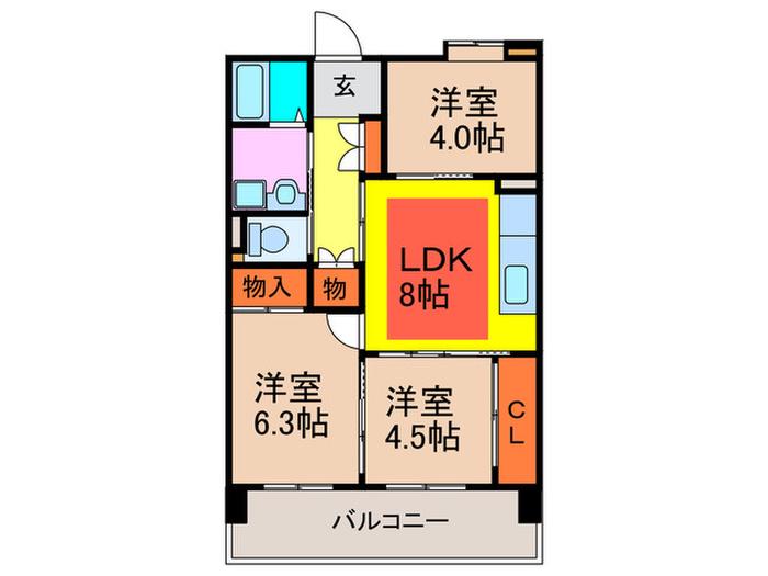 OPH新千里南町(3LDK/9階)の間取り写真