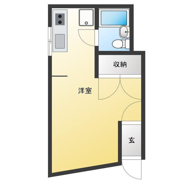 サンハイム(ワンルーム/1階)の間取り写真