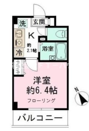 ミリアビタNO5(1K/2階)の間取り写真