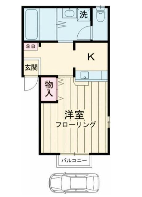 城の下ハイツ(1K/1階)の間取り写真