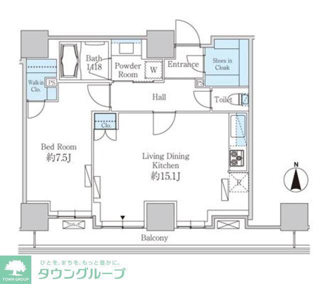ベルファース芝浦タワー(1LDK/29階)の間取り写真