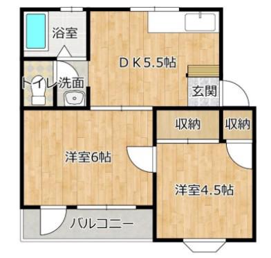 CLASSIC(2DK/2階)の間取り写真