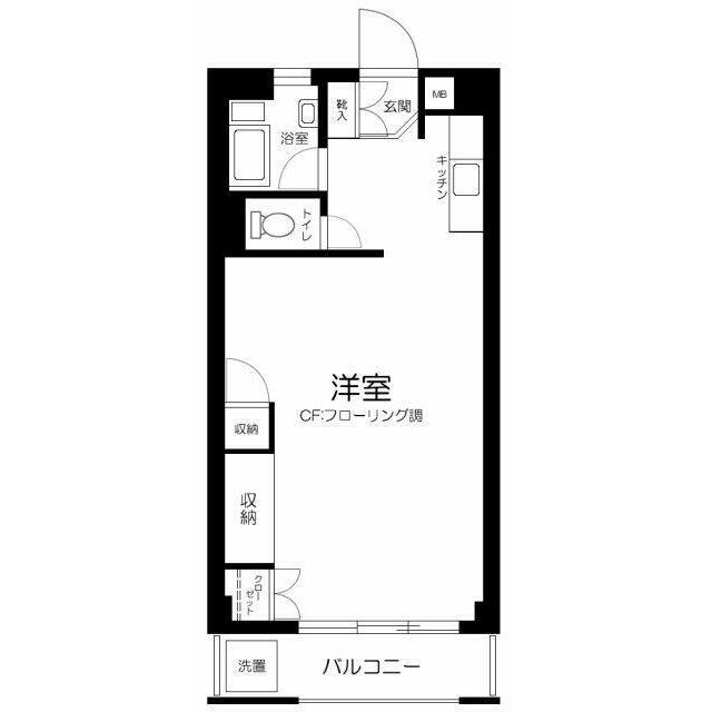オーク菊名マンション(ワンルーム/2階)の間取り写真