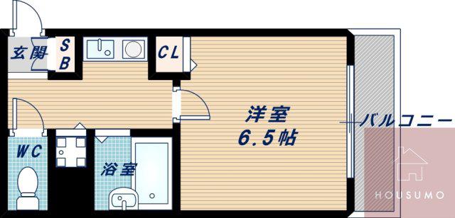ストリーム江坂(1K/8階)の間取り写真