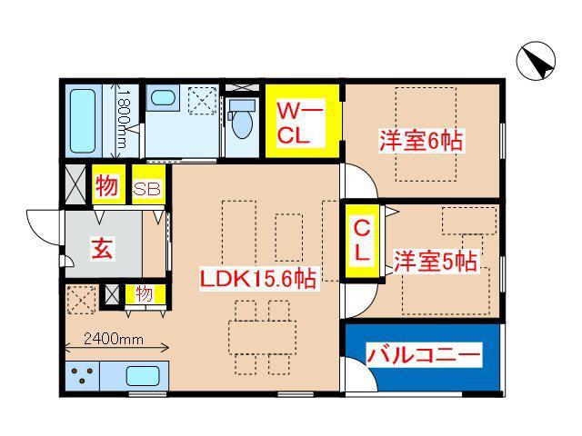 ALAISE(2SLDK/5階)の間取り写真