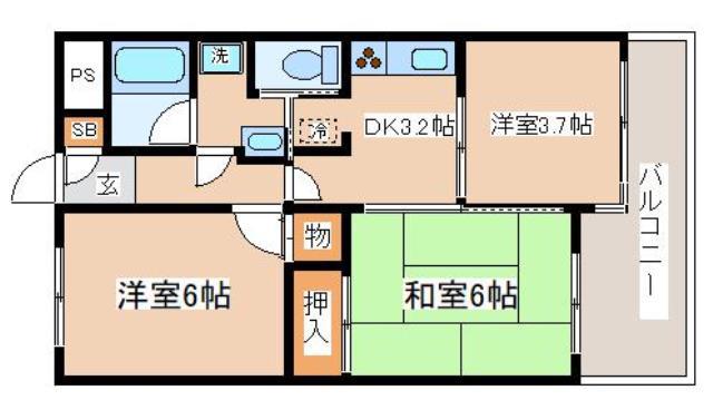 兵庫駅前アーバンライフ(3K/8階)の間取り写真