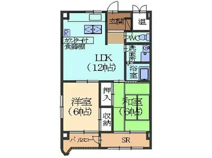 コーポヨシダI(2LDK/3階)の間取り写真