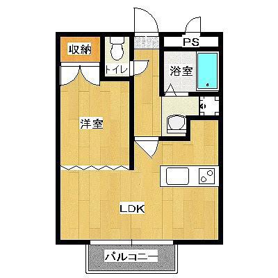 キャッスル嘉瀬(1LDK/2階)の間取り写真