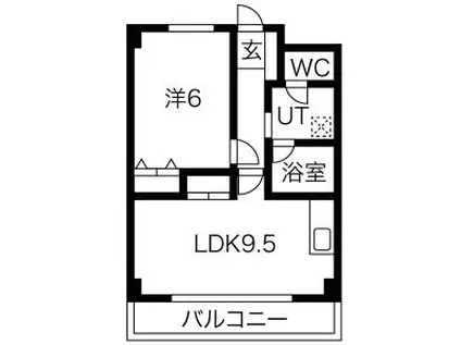 リップルN(1LDK/2階)の間取り写真