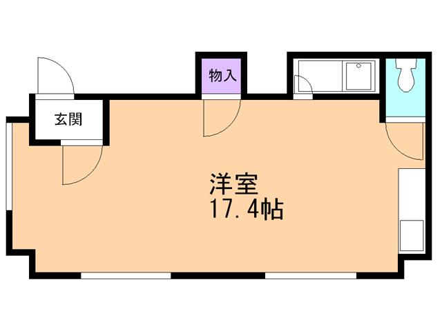 中西ビル(ワンルーム/2階)の間取り写真