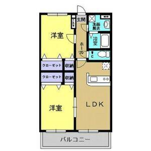 ピュア・クレール(2LDK/4階)の間取り写真