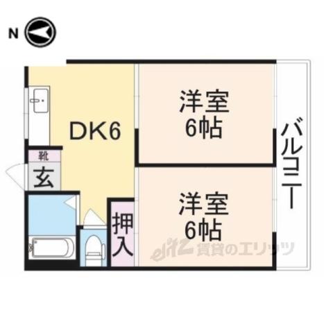 ニュー芝ハイツ(2DK/2階)の間取り写真