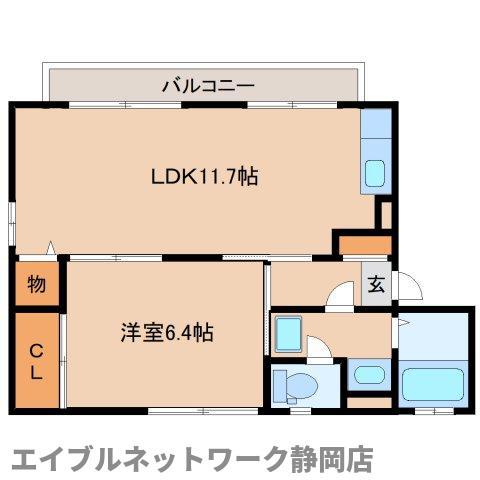 ディアス山崎(1LDK/1階)の間取り写真