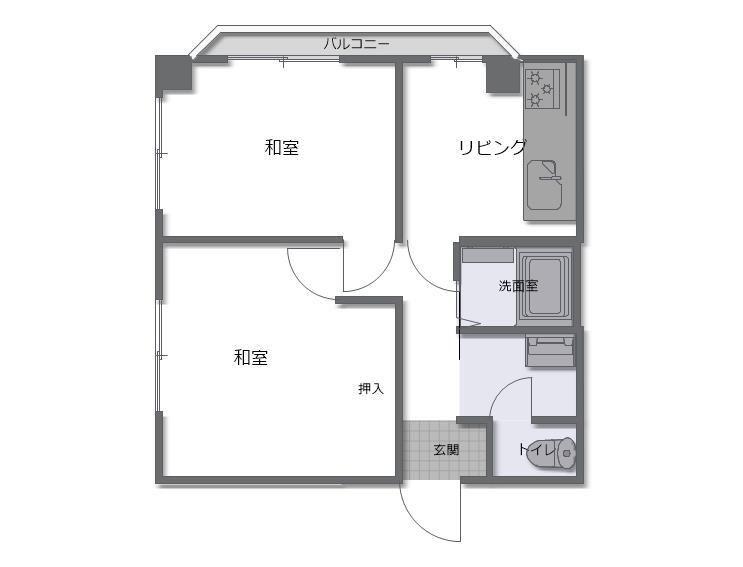 RIAN美和(2K/2階)の間取り写真