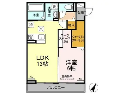 天竜浜名湖鉄道 金指駅 バス乗車時間:13分 最寄りバス停で下車 徒歩6分 3階建 築3年(1LDK/2階)の間取り写真