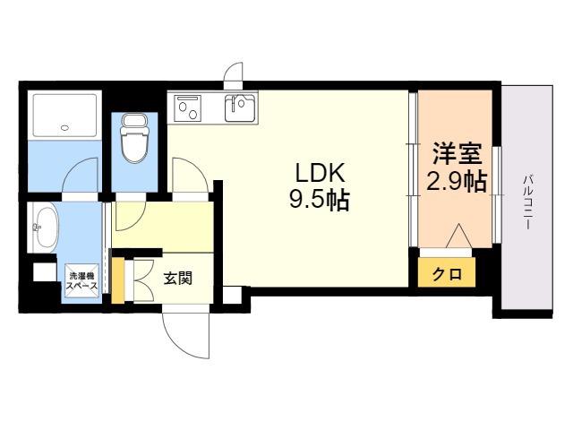 シャーメゾン日赤通(1LDK/3階)の間取り写真