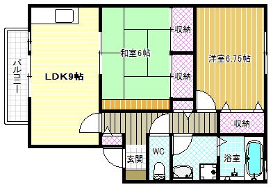 ソフィアドミール(2LDK/2階)の間取り写真