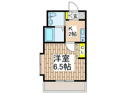 ビッグオレンジ中里A(1K/2階)の間取り写真